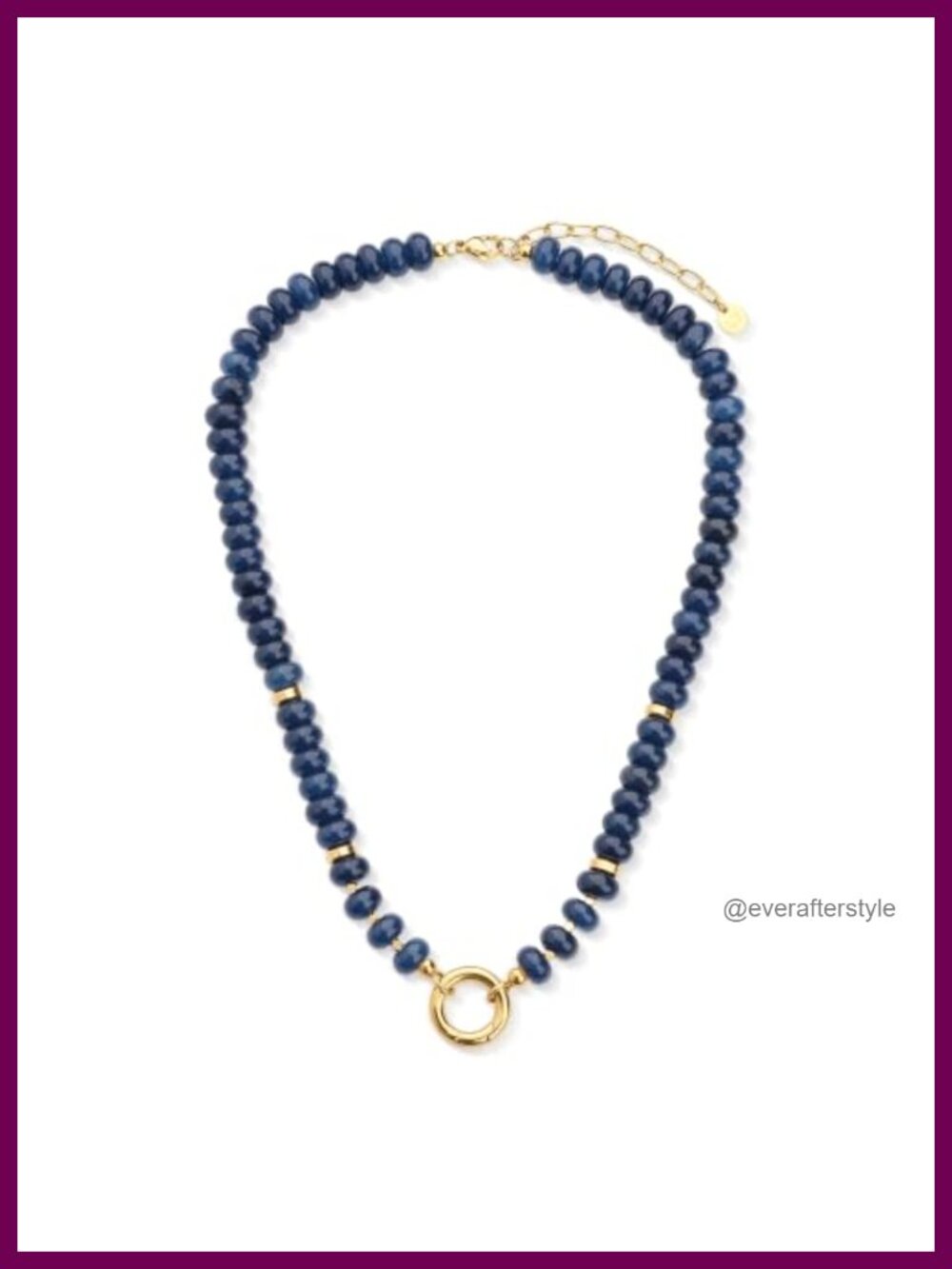 Gemstone Beaded Choker Necklace with Charm Holder for Women